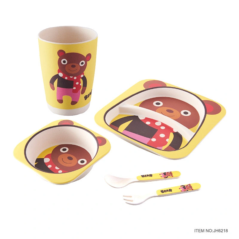 bamboo fiber kids dinner set