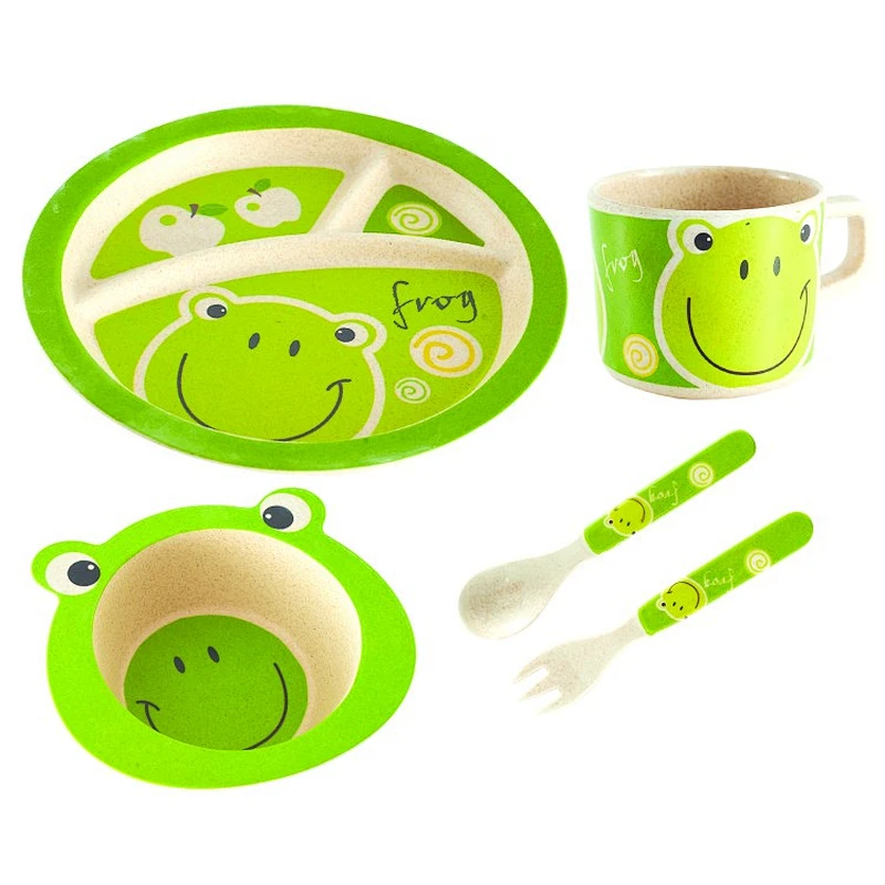 bamboo fiber kids dinner set