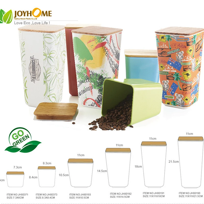 High Quality Simple Design Bamboo Fiber bamboo bulk tea canisters canister