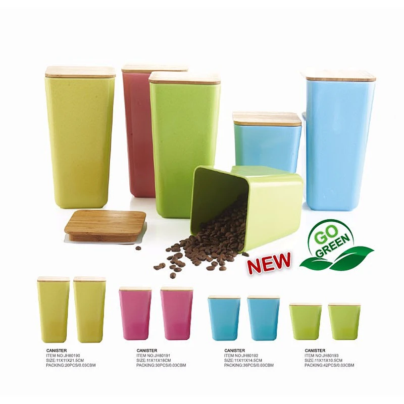 High Quality Simple Design Bamboo Fiber bamboo bulk tea canisters canister