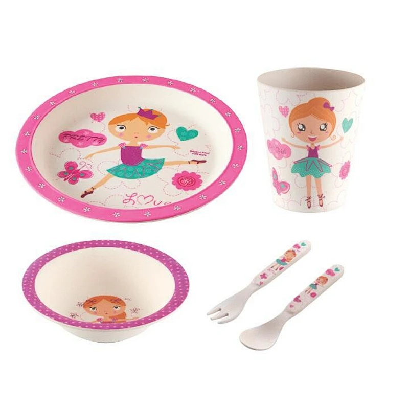 bamboo fiber kids dinner set