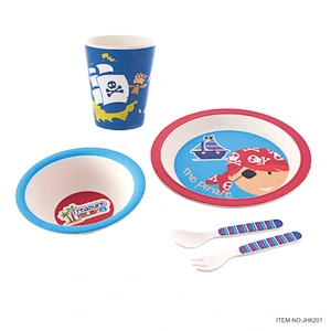 bamboo fibre spanish cheap turkish 5 Piece Child Dinnerware Set