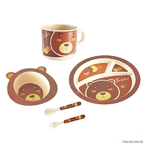 bamboo fiber kids dinner set