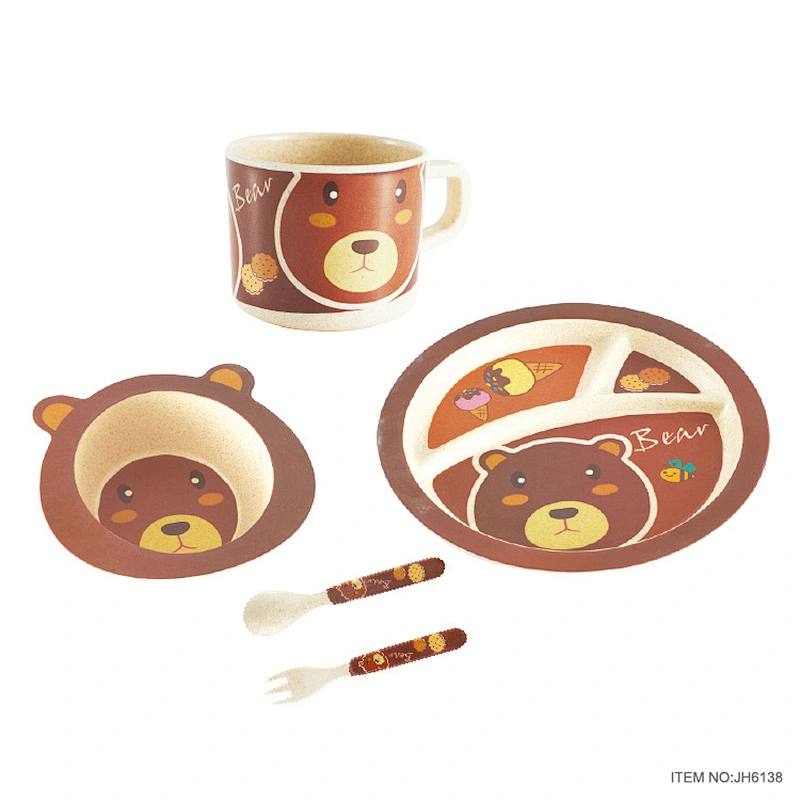 bamboo fiber kids dinner set