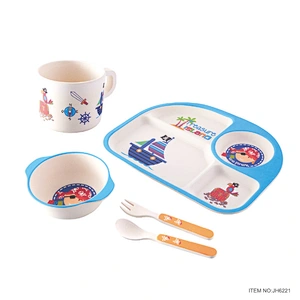 bamboo fiber kids dinner set