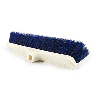 High Quality Outdoor Iron Handle Plastic Fiber Floor Cleaning Brush Push Broom