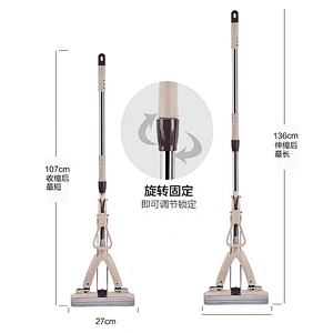 Telescopic Long Handle Home Cleaning Easy Mop