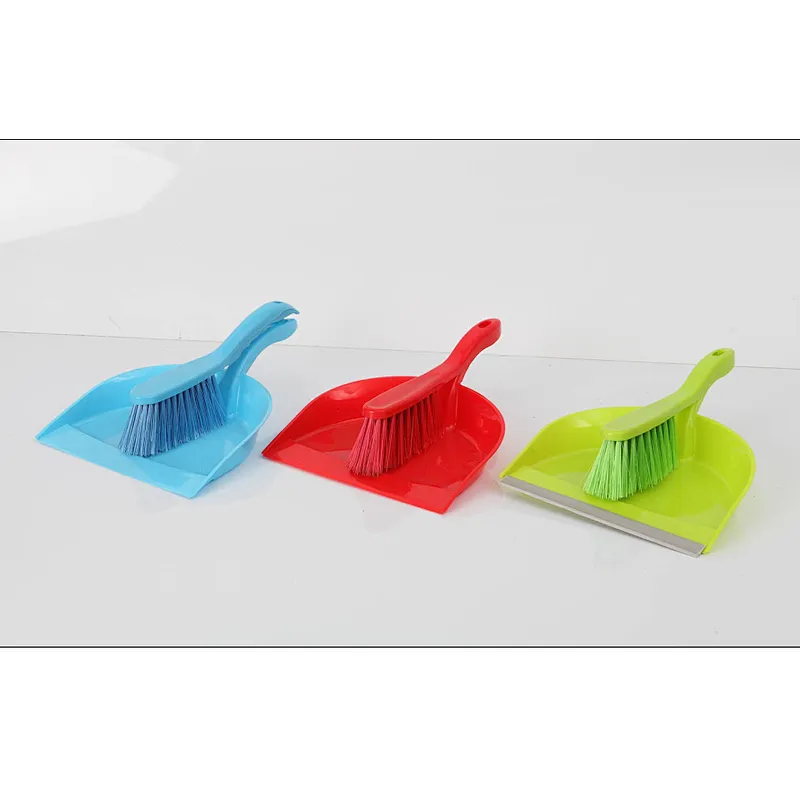 Multiple colors available PP+PET+TPR plastic dustpan and brush set