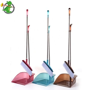Eco-friendly Household Cleaning Long Handle Dustpan Plastic Cleaning Soft And Broom Set