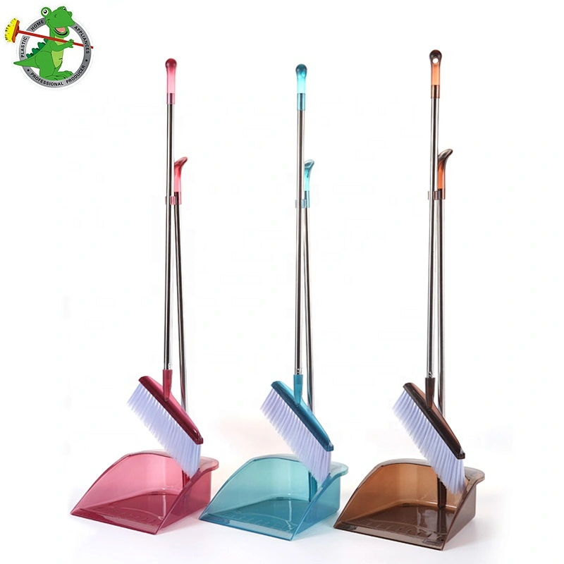 Eco-friendly Household Cleaning Long Handle Dustpan Plastic Cleaning Soft And Broom Set