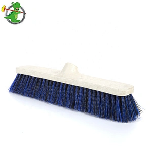 High Quality Outdoor Iron Handle Plastic Fiber Floor Cleaning Brush Push Broom