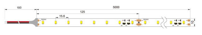 Dimension of 160lm/W 160led/m cv 2835 led strip