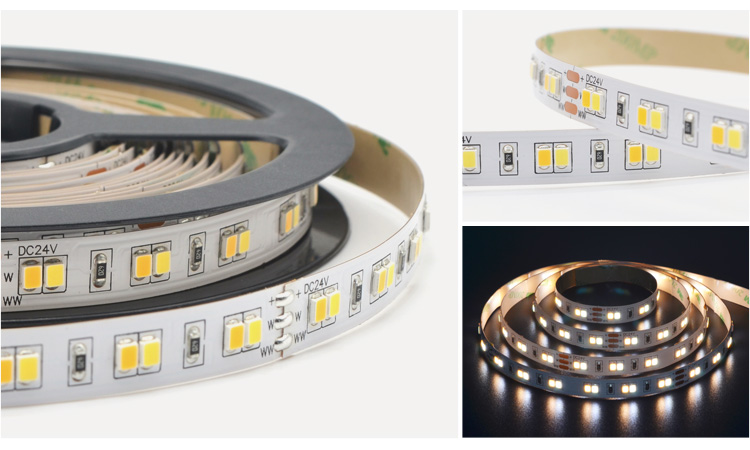 Especificación de la tira de LED ajustable 2835 120LED/M CCT