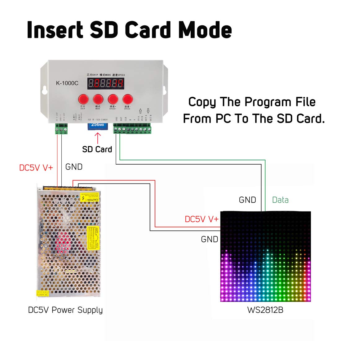 connection of K-1000C RGB LED Controller