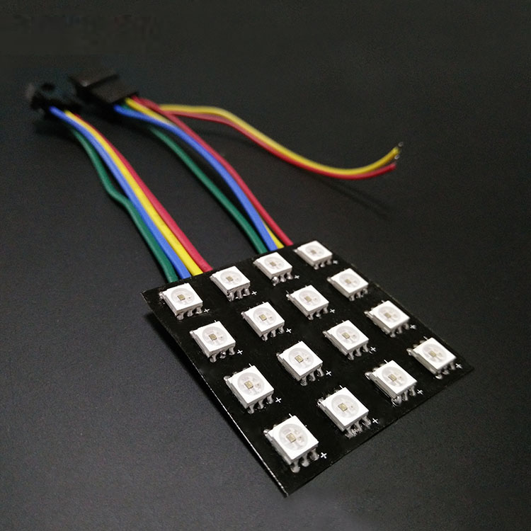 4x4 ws2812b sk6812 rgb led matrix with black pcb