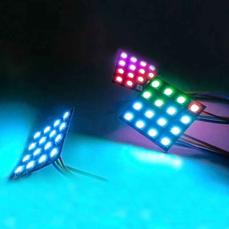 4x4 ws2812b sk6812 rgb led matrix with black pcb