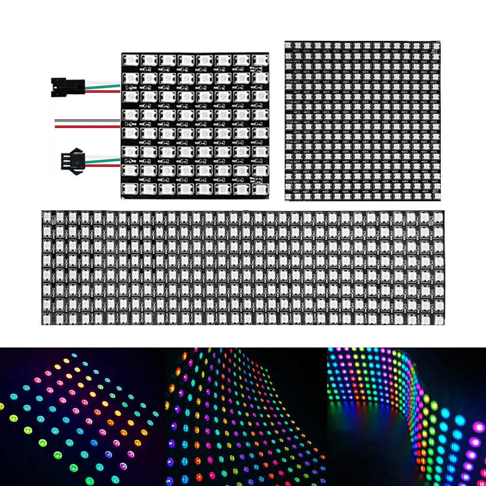 8x32 16x16 8x8 RGB WS2812B SK6812 flexible led pixel panel
