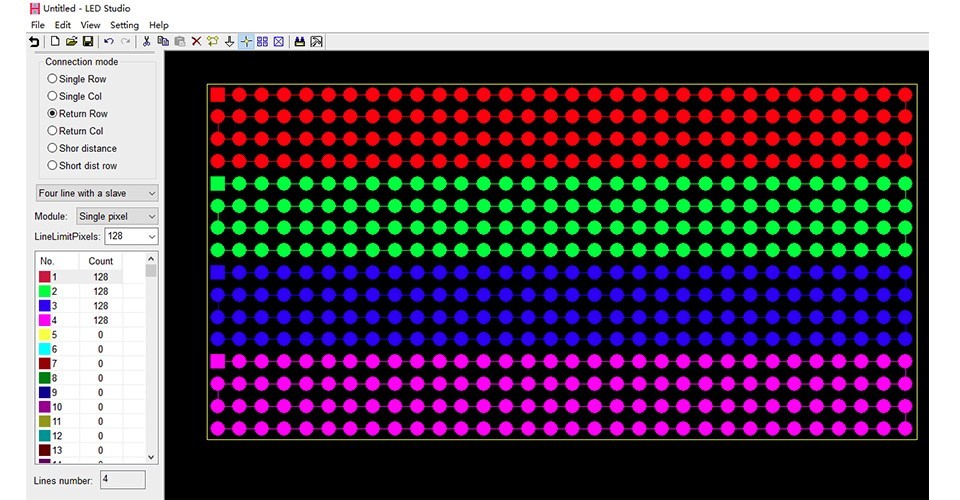 Place Pixels in led strip H801RC controller
