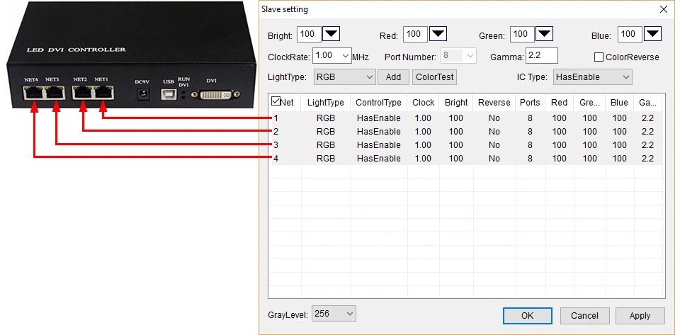 Configure Led Studio for H803TV led controller