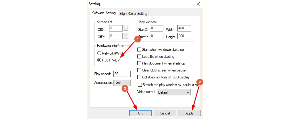 Configure Led Studio for H803TV led controller