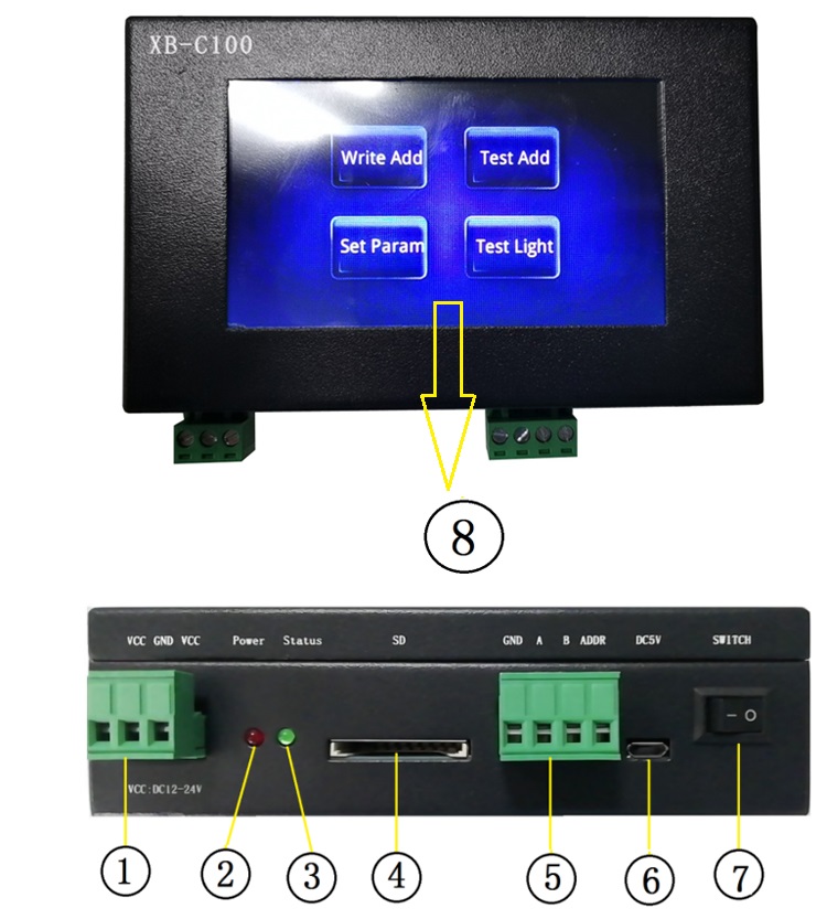 XB-C100 RGB RGBW DMX 512 IC Chip Escritor de código de dirección