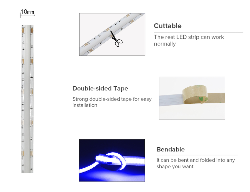rgbw cob led strip light tape