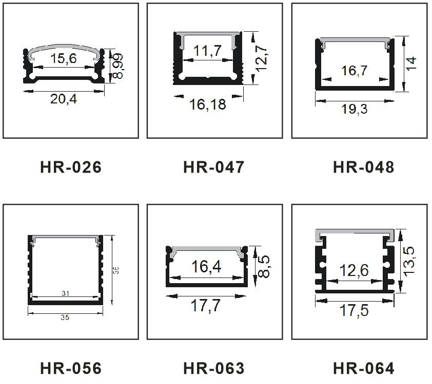 Surfaced mounted led aluminum profile series