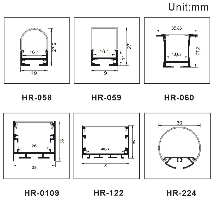 Suspending led aluminum profile