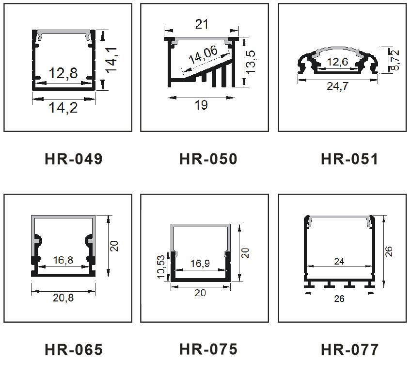 Surfaced mounted led aluminum profile series