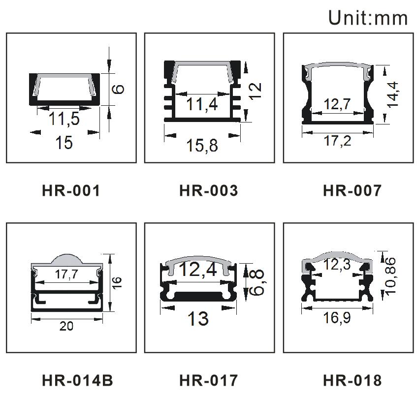 Surfaced mounted led aluminum profile series