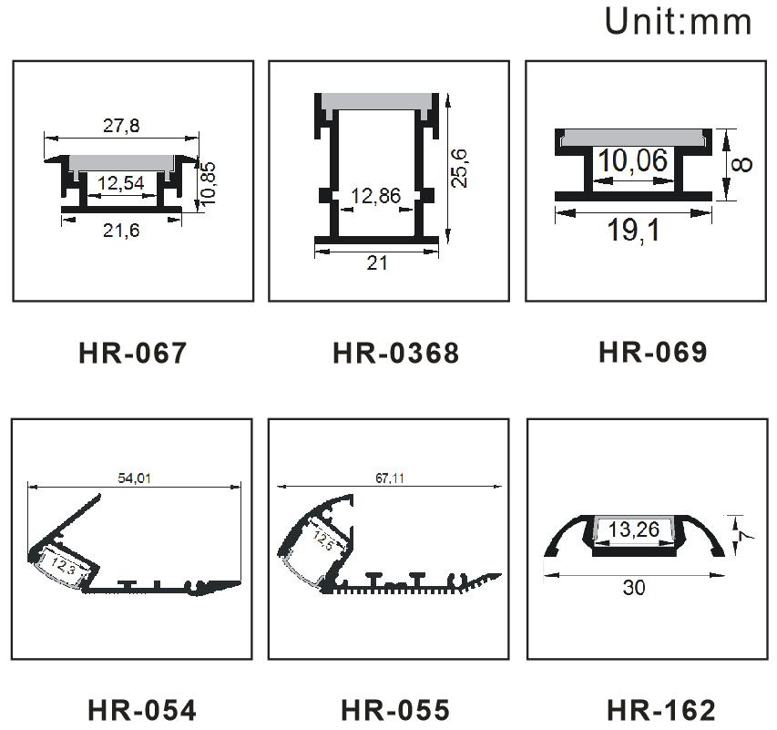 floor led aluminum profile series