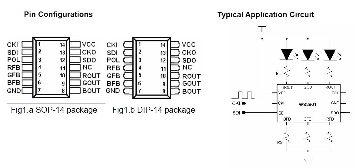 pin configurations of ws2801 led strip light