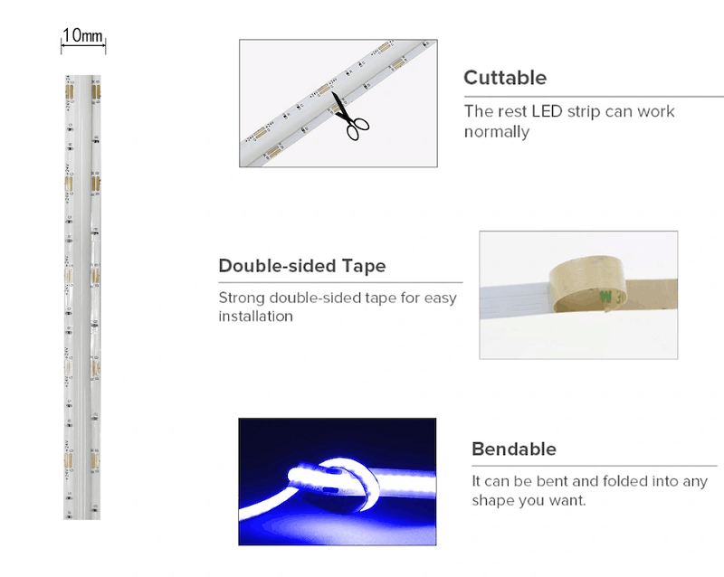 rgb cob led strip light tape