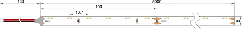 dimension of side view led strip light