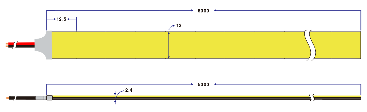 Dimension von 12 mm 1280 Chips/M Weißer COB LED-Streifen