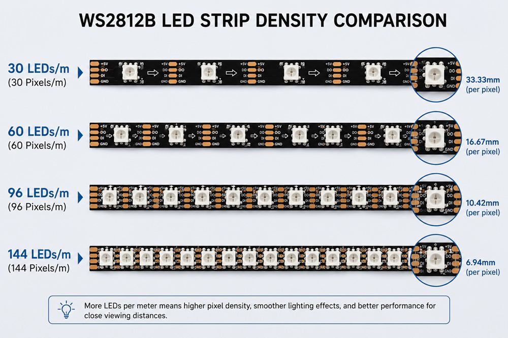 ws2812b led strip density comparison