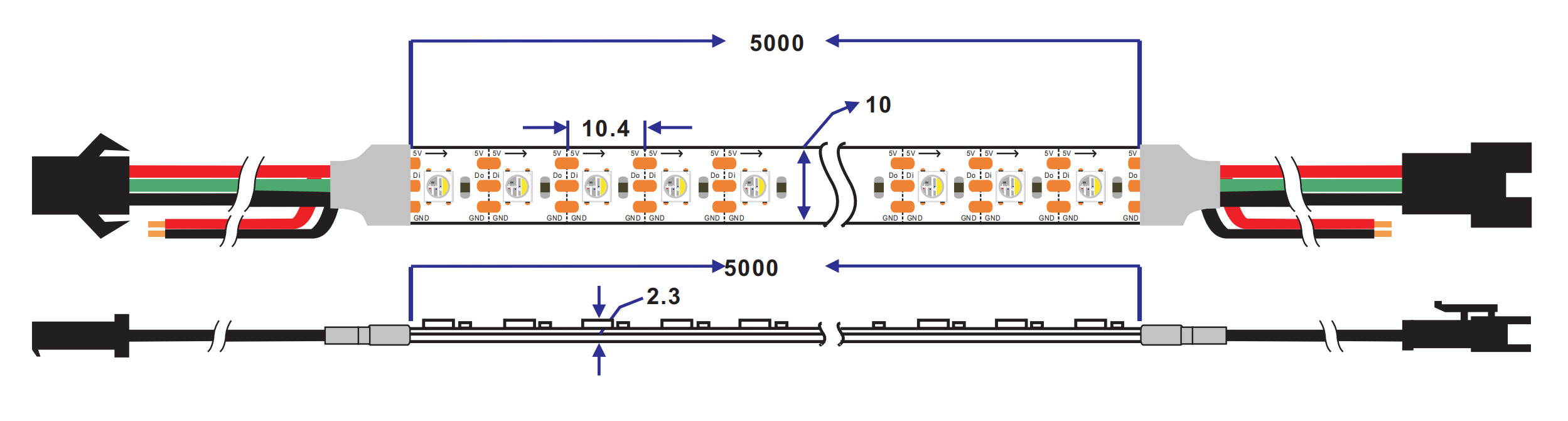 individually addressable rgbw led strip