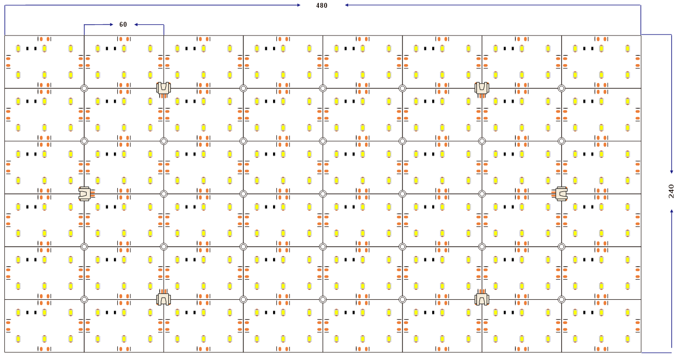 dimension of 288LED/PCS 6LEDs/Cut white LED sheet