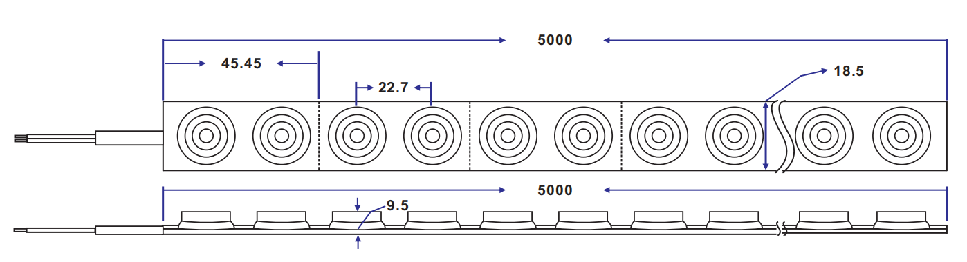 dimension of interior wall wash lighting indoor