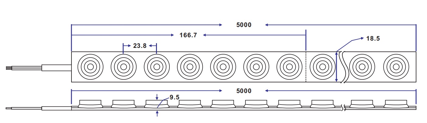 dimension of flexible exterior wall washer