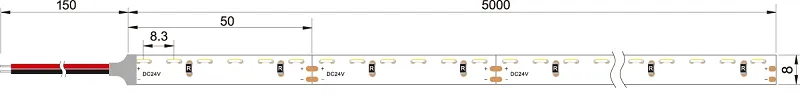 dimension of smd 3014 led strip light