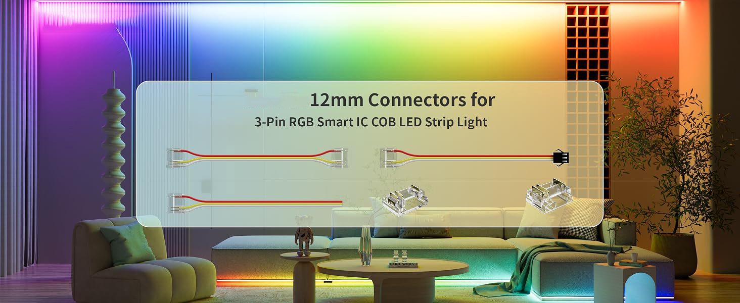 application of 3pin 12mm Pixel COB LED Strip Connector