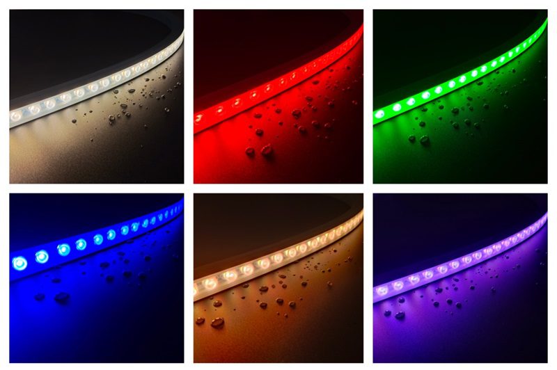 Luminaria LED tipo 'wall washer' de neón RGBW, 24x24, 48 LED por metro