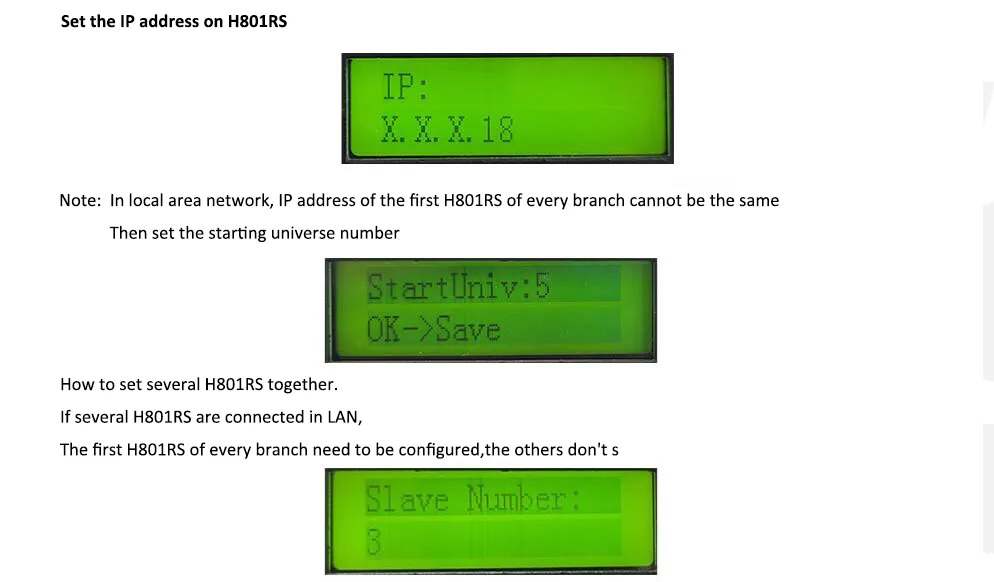 Basic working procedure of Artnet To SPI 5440 Pixels 8 Ports H807sa led Controller