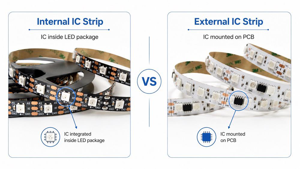 Built-In IC strip vs External IC strip