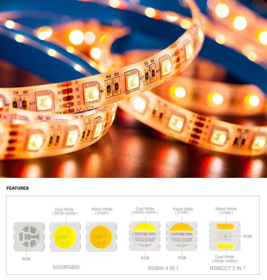 RGBW LED strip light