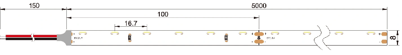 dimension of side view led strip light