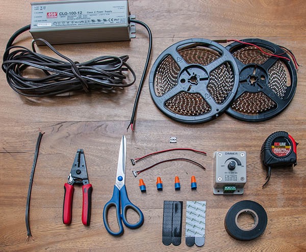 tools for led strip light on ceiling