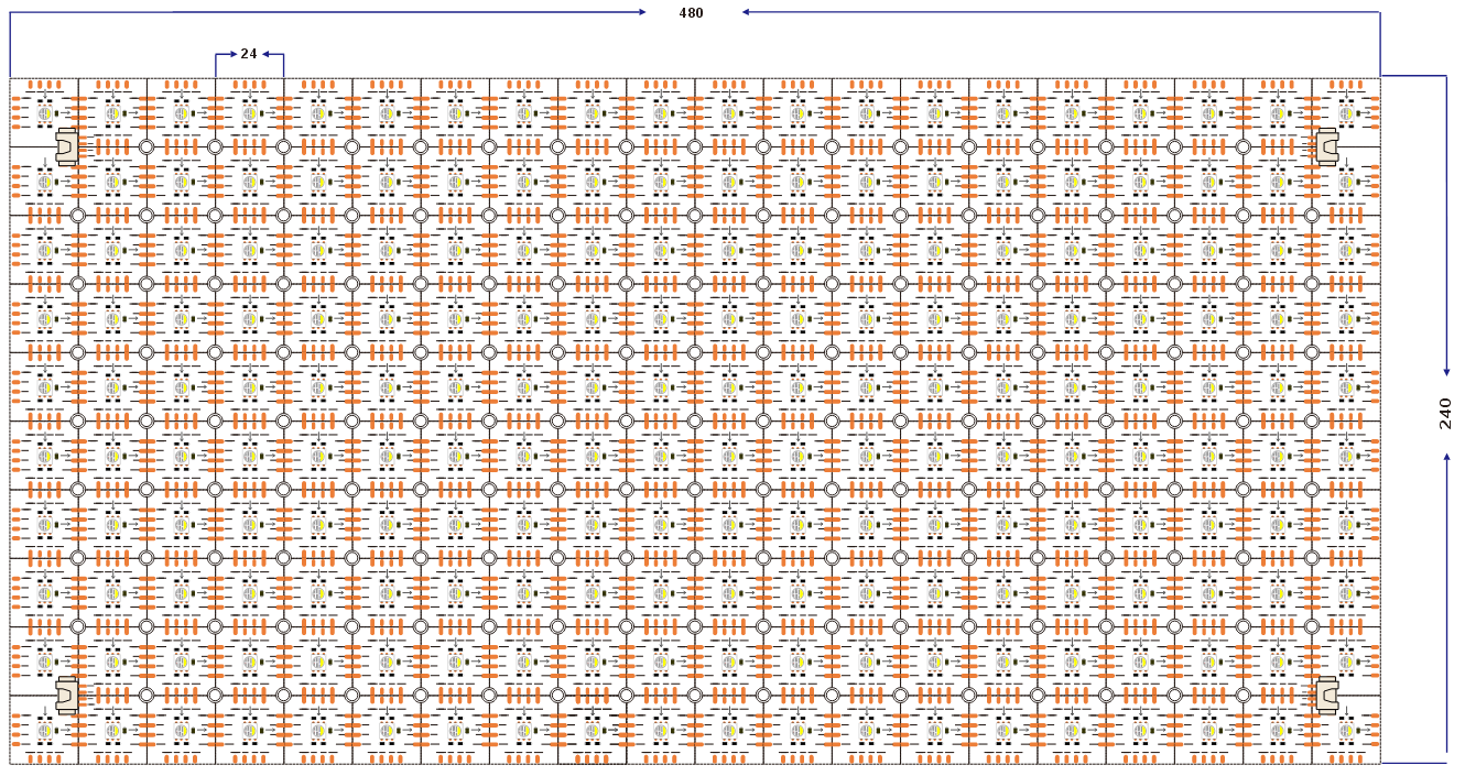 dimension of 24V pixel WS2814 RGBW led sheet