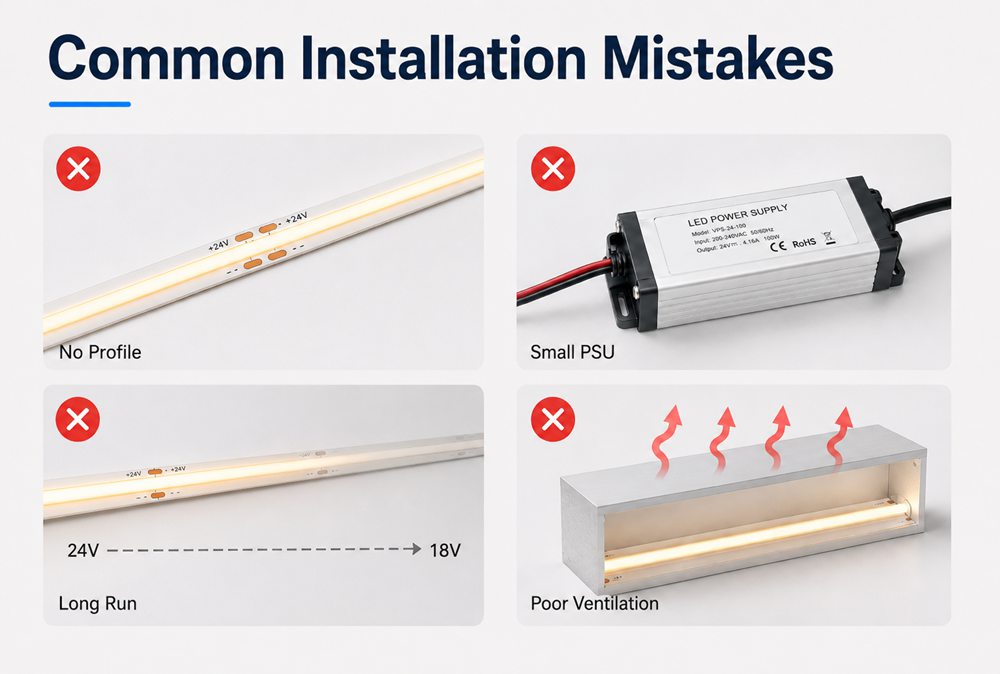 Common COB LED Strip Installation Mistakes
